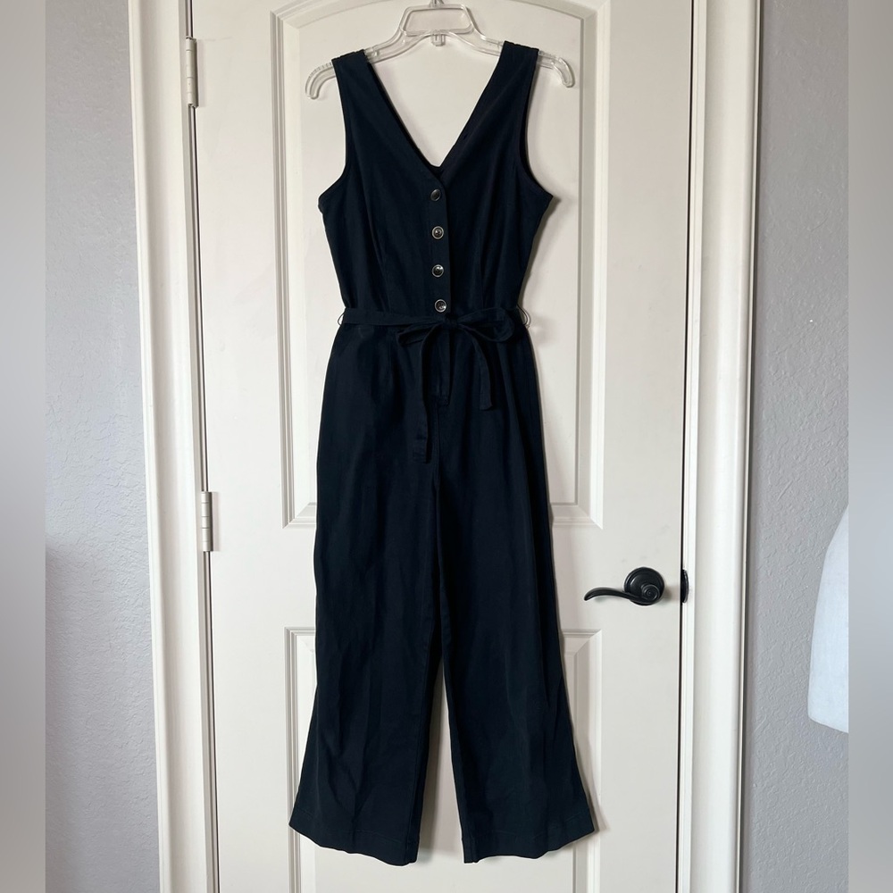 Universal Thread Black Button Front Wide Leg Jumpsuit - Size 6